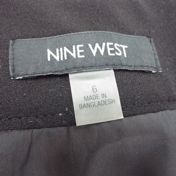 NWT Nine West Black Copper Floral Print Crepe Stretch Slim Pencil Skirt Size 6 - Picture 8 of 11